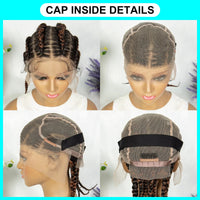 Full Lace Cornrow Braided Wig Synthetic for Women Men Braids Wig with Baby Hair