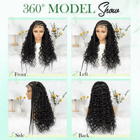 Cornrow Synthetic Braided Wigs 13*6 Lace Front Wig Knotless Partition Design with Curly Hair
