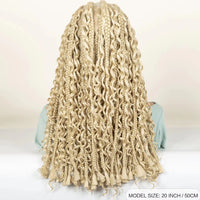 20inch Synthetic Cornrow Braided Wigs Half Braids Half Bohemian Wig 613# Knotless Fashion Wig Sytlish