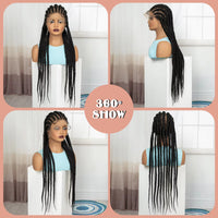 32In Full Lace Cornrow Braided Wigs Synthetic Knotless Braids Wig with Baby Hair