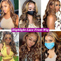 Honey Blonde & Mixed Wavy Lace Front Human Hair Wig for Women - Image 1