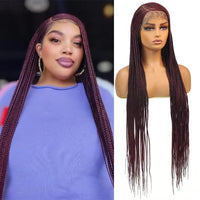 Full Lace 36" Synthetic Side Part Cornrow Braided Wigs