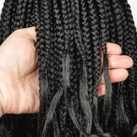 Synthetic Short Box Braided Wigs Wavy Ends 9x6 Frontal Lace Wig With Baby Hair