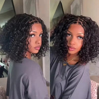 Brown & Mixed Curly Braided HD Lace Human Hair Wig for Women - Image 7
