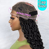 Synthetic Full Lace Water Wave Wavy Wig Knotless Faux Locs Braided Wigs