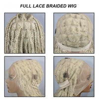 32" Synthetic Boho Braided Wigs Full Lace Wig Knotless Box Braids Wig With Baby Hair