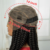 16 Inch Knotless Box Twist Braided Wigs HD Full Lace Braided Wigs with Baby Hair