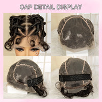 Synthetic Full Lace Handmade Afro Braided Wigs Lightweight Bantu Knotless Braids Wig with Baby Hair