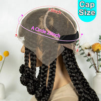 Handmade Bantu Braided Wigs Synthetic Knotless Full Lace Braided Wig with Baby Hair