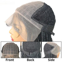 12Inch Micro Braids 6*6 Lace Front Synthetic Wigs Short Bob Box Braiding Wigs With Baby Hair