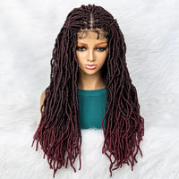 Synthetic 9x6 Transparent Lace Goddess Locs Braided Wigs