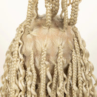 20inch Synthetic Cornrow Braided Wigs Half Braids Half Bohemian Wig 613# Knotless Fashion Wig Sytlish