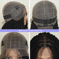 Synthetic Full Lace Braided Wigs 14 Inch Short Bob Knotless Box Braids Double Lace Twist Wigs