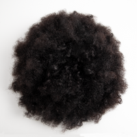 Black Curly Kinky Toupee Human Hair Toupee for Men - Image 7