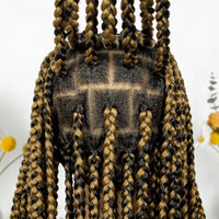 Synthetic Full Lace Wig 1B-27 Big Knotless Box Braided Wig