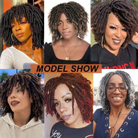 Natural Synthetic Dreadlock Wig Short Afro Bob Crochet Twist Braided Wig