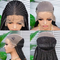 14 Inch Short Bob Wig Cornrow Braided Wigs Synthetic Lace Front Wig