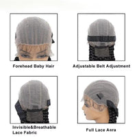 36" Synthetic Full Lace Cornrow Braided Wigs for Women