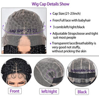 Goddess Faux Locs Braided Wigs Full Lace Curly Synthetic Wig with Baby Hair