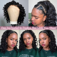 230% Kinky Straight Bob Human Hair Wigs 13x6 HD Lace Frontal Edges Curly Afro Yaki Short Hair Glueless Wigs