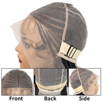 32" Synthetic Knotless Transparent Full Lace Cornrow Braided Wigs