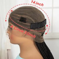 Full Lace Cornrow Braided Wigs 36in Synthetic Box Braided Wigs with Baby Hair