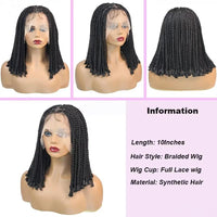 10" Synthetic Short Bob Box Braided Wigs