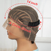 Full Lace Short Cornrow Braided Bob Wigs Synthetic Knotless Handmade Braids Wigs with Baby Hair