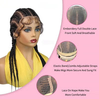 Glueless Full Lace 20" Synthetic  Cornrow Braided Wigs