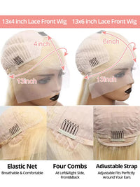 46" Blonde Wavy HD Lace Human Hair Wig for Women - Image 7