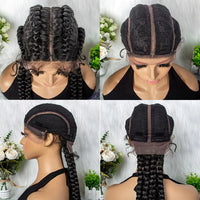 32 inches Lace Front Jumbo Knotless 4 Twist Cornrow Braided Wig