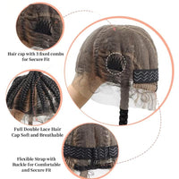 30" Cornrow Braided Wigs Ponytail Synthetic Full Lace Wig Super Lightweight With Baby Hair