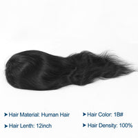 12" Black & Grey Lace Front Human Hair Toupee for Men - Image 7