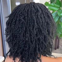 Hande Made Black Kinky Twist Braided Wig 5×5 Lace Wig for Woman