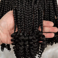 Full Lace Braided Wig with Curly Ends Synthetic Afro Knotless Cornrow Braided Wig