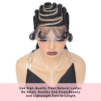 Full Lace 16inches Synthetic Cornrow Braided Wigs With Baby Hair