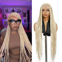 #613 Micro Braided Synthetic Lace Front Wig African American Long Braided Wigs