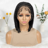 Synthetic Cornrow Braided Wigs Straight 13x4 Lace Frontal Wig With Baby Hair Partition Design With Braided