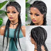 Synthetic Cornrow Braided Wigs 26 Inches Lace Wigs with Baby Hair