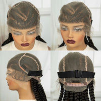 Cornrow Braided Wigs 16Inch Synthetic Full Lace Bantu Braids Wigs with Baby Hair