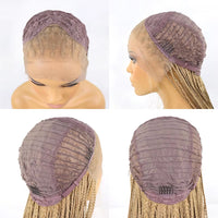 Highlight Pink Lace Front Box Braided Wigs for Women Knotless Goodess Box Braid Wig Synthetic Crochet Braiding Hair Color Wig