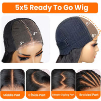 Ready And Go Knotless Braided Human Hair Curly Wigs Glueless 5x5 HD Lace Wigs Pre-Cut Lace Braided Wigs
