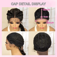 Lace Front 24 Inches Synthetic Fishtail Cornrow Braided Wigs with Baby Hair