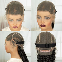 34Inch Cornrow Braided Wigs with Curly ends Synthetic Full Lace Braids Wigs