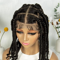 Short Synthetic HD Full Lace 14 Inches Box Braided Wig with Baby Hair