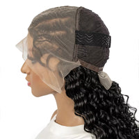 26inch Synthetic Cornrow Braided Wigs 13x6 Transparent Lace Frontal Deep Wave Hair Wigs
