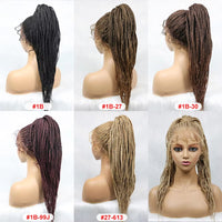 Synthetic Lace Front Wigs Braided Wigs With Baby Hair Africa Braid Wig Glued Mat 30Inches