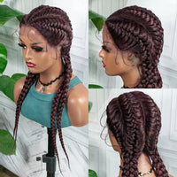 Synthetic Cornrow Braided Wigs 26 Inches Lace Wigs with Baby Hair