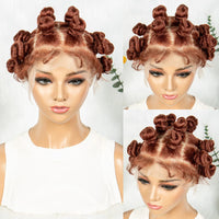 Full Lace Handmade Bantu Braided Synthetic Wigs With Baby Hair