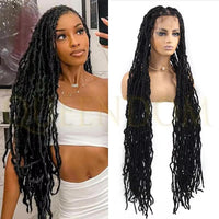 40" Butterfly Locs Synthetic Wig 360 Full Lace Soft Braided Senegalese Twist Hair Style